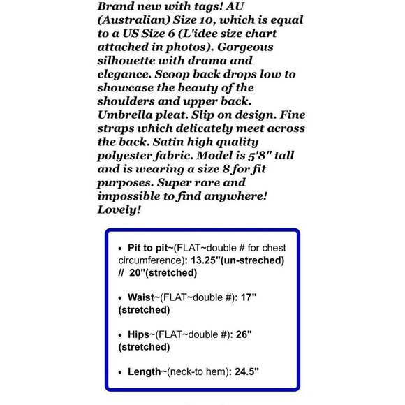 L'IDEE US Sz 6 Summer Blue Ete Mini Dress Umbrella Pleat Criss Cross NWT NEW - Picture 10 of 10